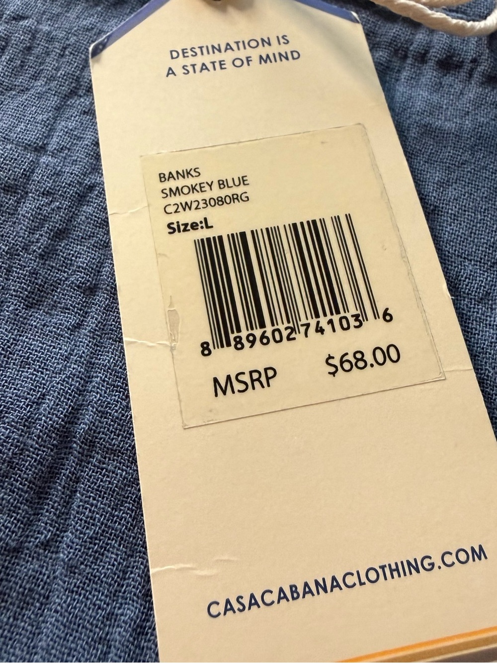 NWT Casa Cabana Blue Textured Gauze Top Blouse Size Large Beach Coastal Boho - Picture 4 of 10